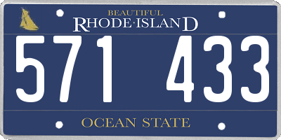 RI license plate 571433