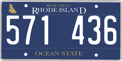 RI license plate 571436