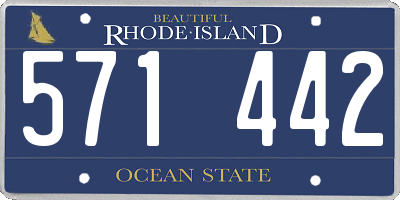 RI license plate 571442