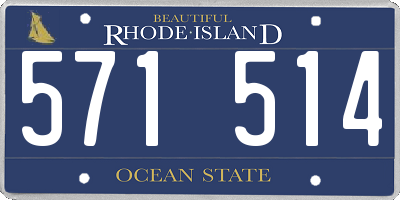 RI license plate 571514