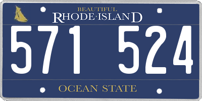 RI license plate 571524