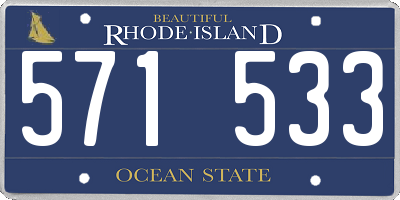 RI license plate 571533