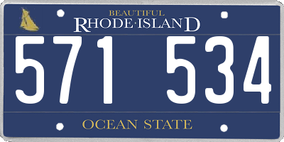 RI license plate 571534