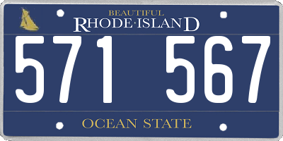 RI license plate 571567