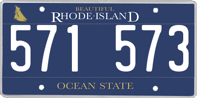 RI license plate 571573