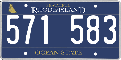 RI license plate 571583