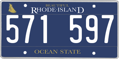 RI license plate 571597
