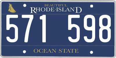 RI license plate 571598