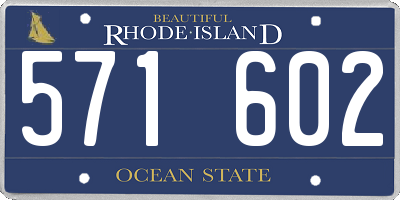 RI license plate 571602