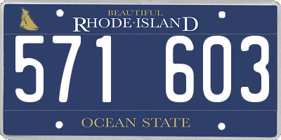 RI license plate 571603