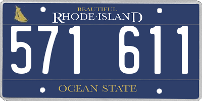 RI license plate 571611