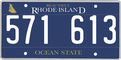 RI license plate 571613