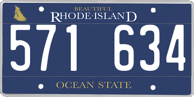 RI license plate 571634