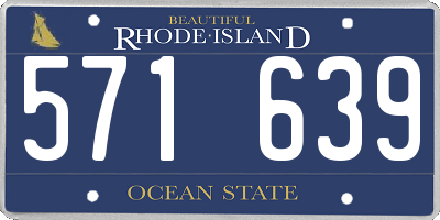 RI license plate 571639