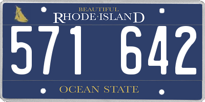 RI license plate 571642