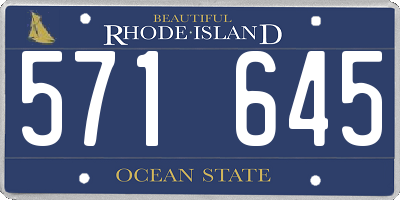 RI license plate 571645
