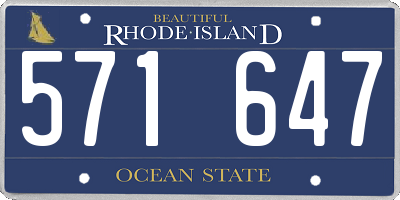 RI license plate 571647