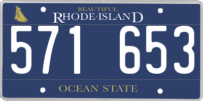 RI license plate 571653