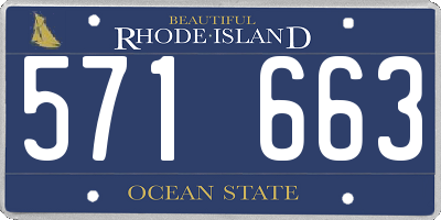 RI license plate 571663