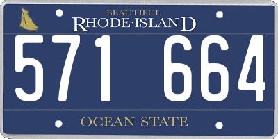 RI license plate 571664