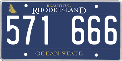 RI license plate 571666