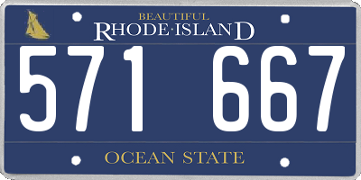 RI license plate 571667