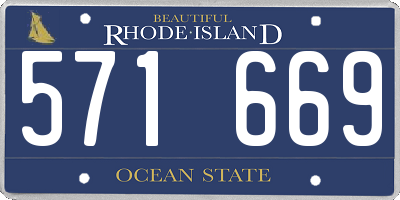RI license plate 571669