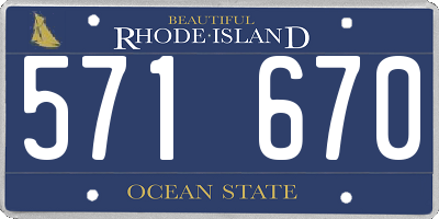 RI license plate 571670