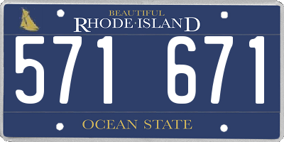 RI license plate 571671