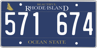 RI license plate 571674