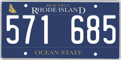 RI license plate 571685