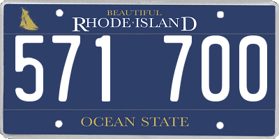 RI license plate 571700