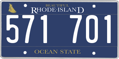 RI license plate 571701
