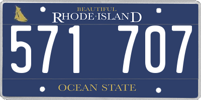 RI license plate 571707