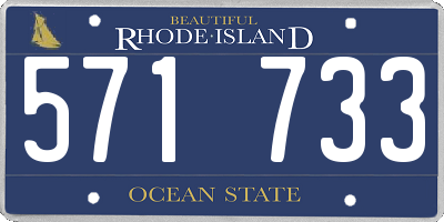 RI license plate 571733