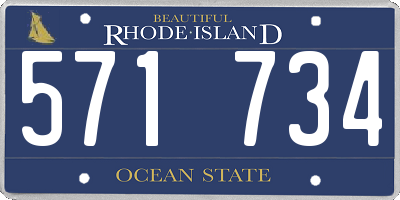 RI license plate 571734