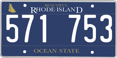 RI license plate 571753