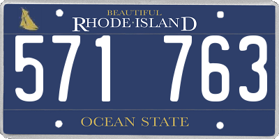 RI license plate 571763