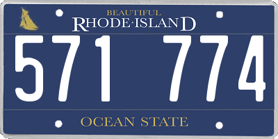 RI license plate 571774