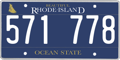 RI license plate 571778
