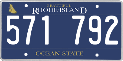 RI license plate 571792
