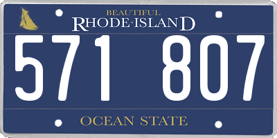 RI license plate 571807