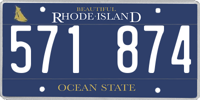 RI license plate 571874