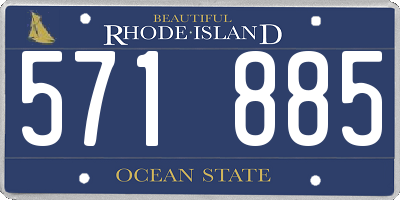 RI license plate 571885
