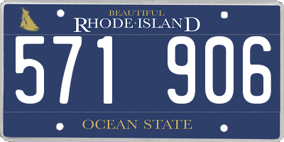 RI license plate 571906