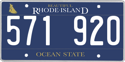 RI license plate 571920