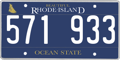 RI license plate 571933