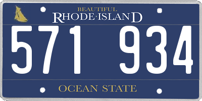 RI license plate 571934