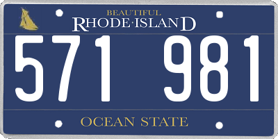 RI license plate 571981