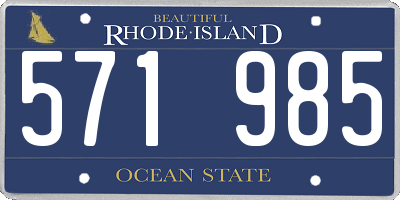 RI license plate 571985